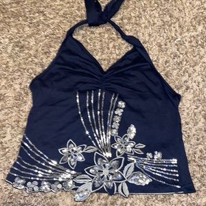 Blinged flower print